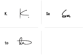 K.Satoのサインの構成要素