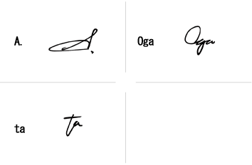 A.Ogataのサインの構成要素