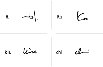 H.Kakiuchiのサインの構成要素