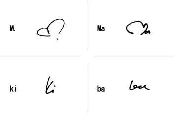M.Makibaのサインの構成要素
