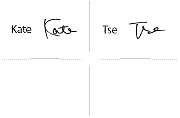 Kate Tseのサインの構成要素