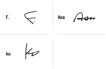 F.Asakoのサインの構成要素