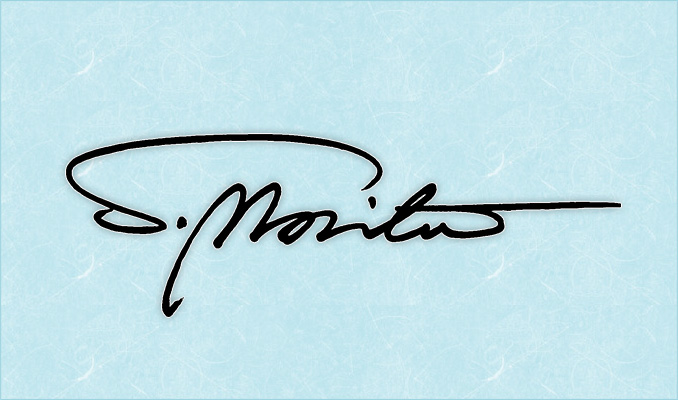 S.Moritaのサインデザイン例（スマートフォン表示用）