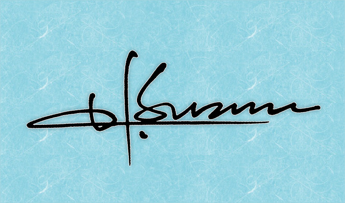 H.Sazunoのサインデザイン例（スマートフォン表示用）