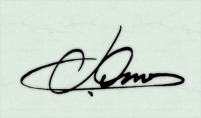 Y.Onoのサインデザイン例（スマートフォン表示用）