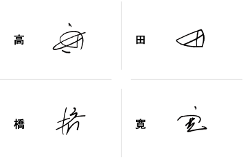 高田橋寛のサインの構成要素