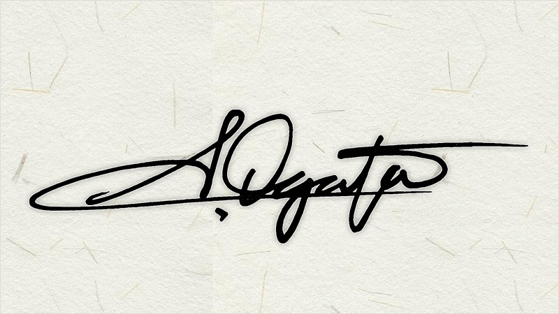 A.Ogataのサインデザイン例（PC表示用）