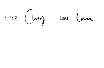 Chriz Lauのサインの構成要素