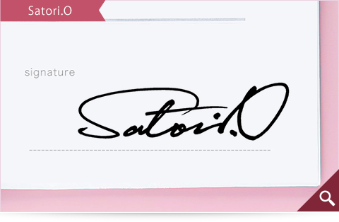 女性の方のサインデザインサンプル「Satori.O」